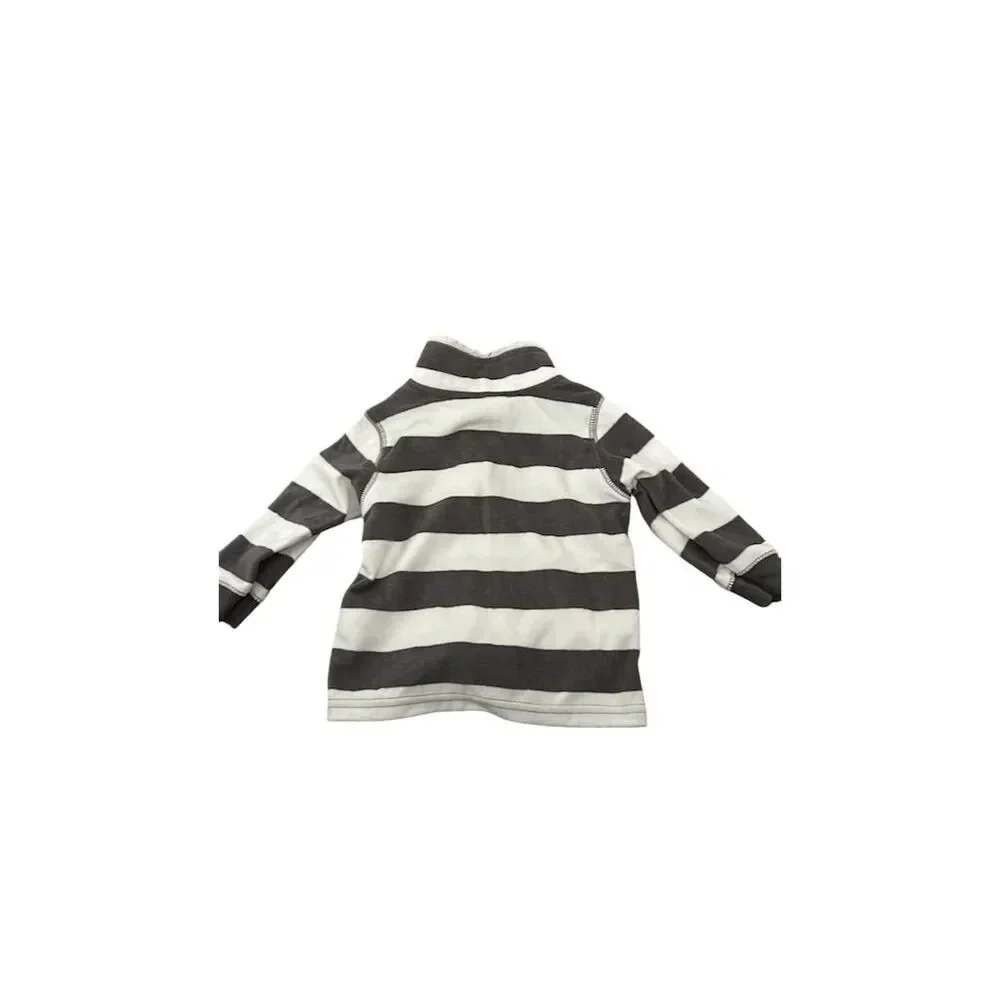 Carter's Unisex Black Striped Fleece Henley Sweater 18M